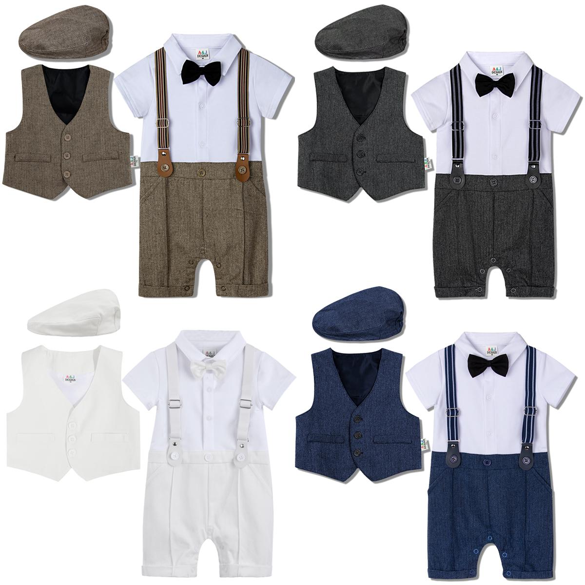 Bé Trai Sơ Sinh Bộ Quần Áo Cho Bé Christening Bộ Trang Phục Áo Liền Quần Sơ Sinh Cưới Sinh Nhật Chính Thức Áo Liền Quần Quý Ông Trang Phục