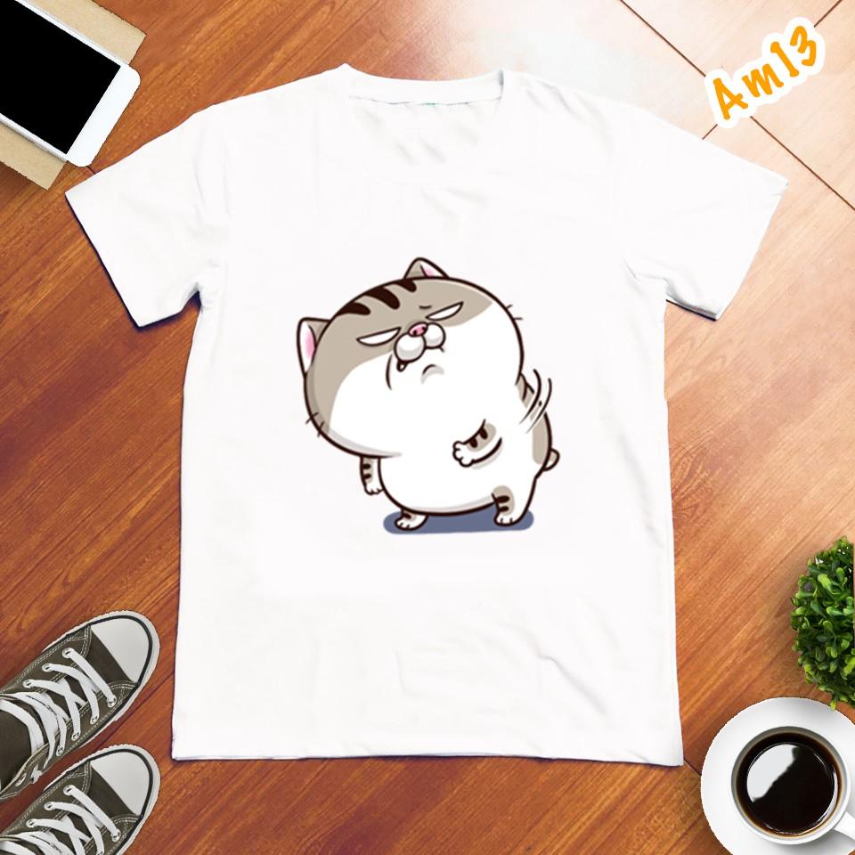Áo thun Unisex Mèo Ami Bụng Bự Siêu Dễ Thương