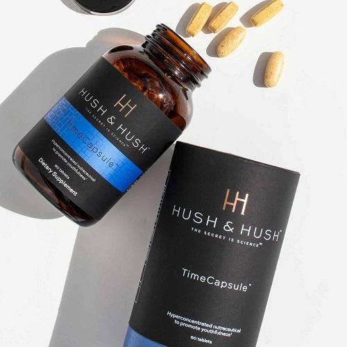 Viên Uống Hush & Hush Time Capsule Ngăn Ngừa Lão Hóa Giảm Mờ Thâm Nám Bảo Vệ Da Hộp 60 Viên