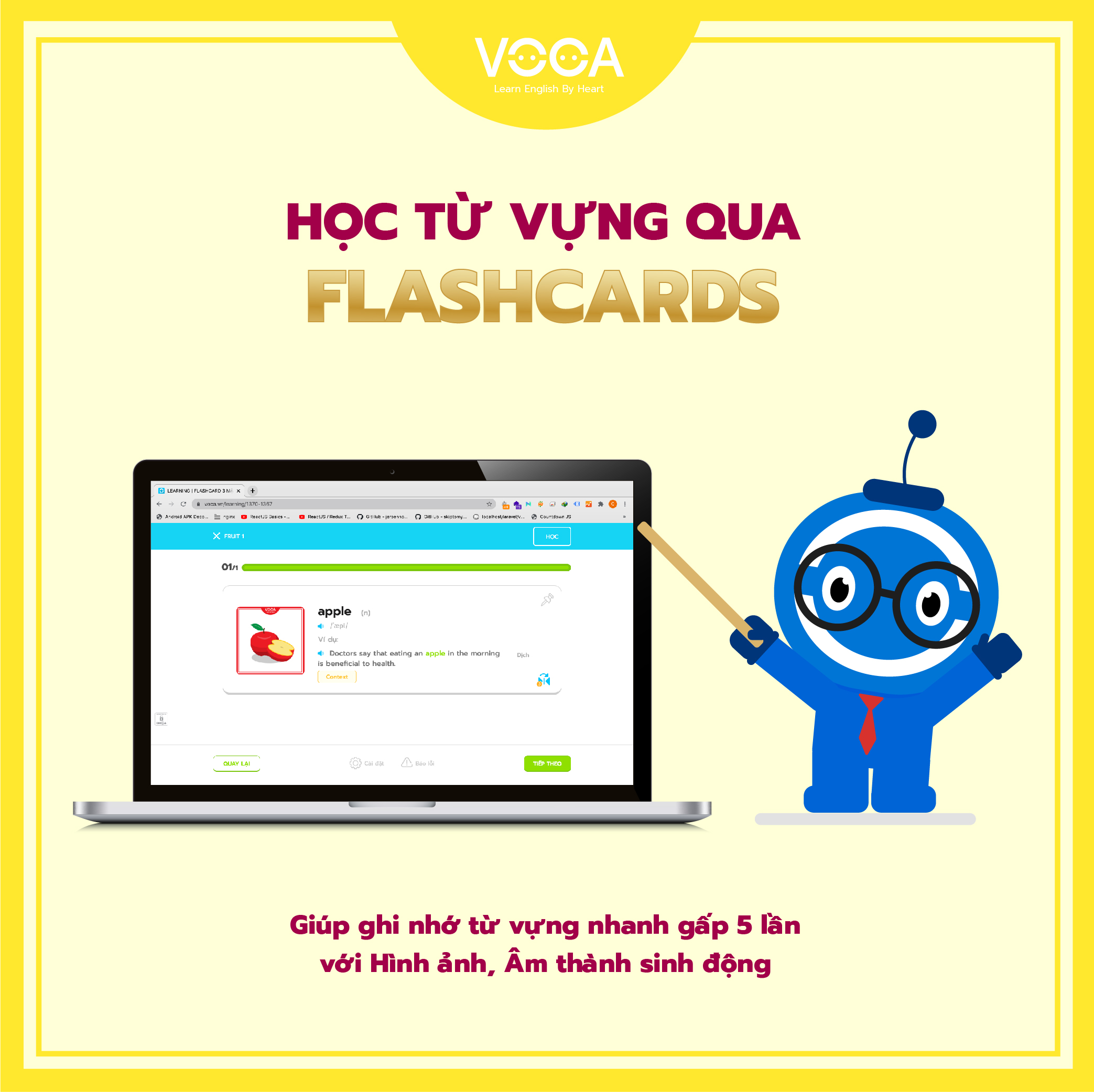 VOCA VIP: Tài Khoản Học Từ Vựng Tiếng Anh Online Theo Chủ Đề - Học từ vựng theo Flashcard - Học từ vựng theo Ngữ cảnh - giúp bạn học sâu, nhớ lâu 3000 từ vựng chỉ trong 60 ngày