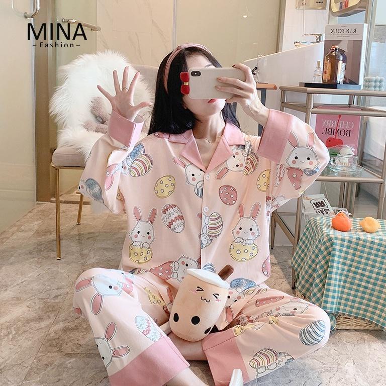 Đồ Bộ Pyjama Dài Tay, Đồ Ngủ Mặc Nhà Pizama Nữ Siêu Dễ Thương