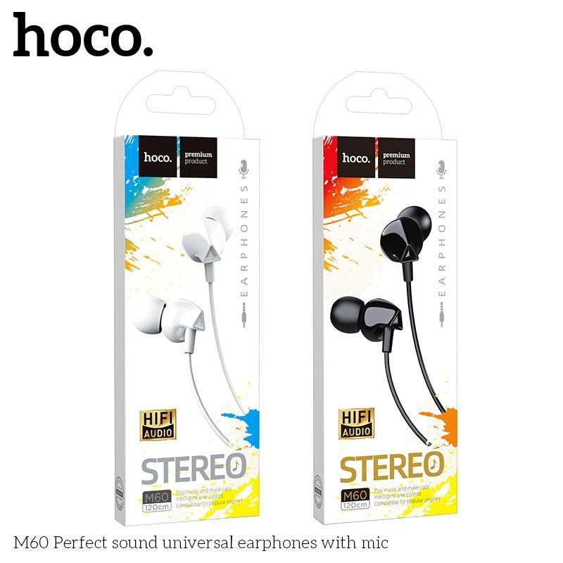 Tai nghe HOCO M60 tích hợp micro dài 1.2m bằng TPE độ đàn hồi cao tiện dụng