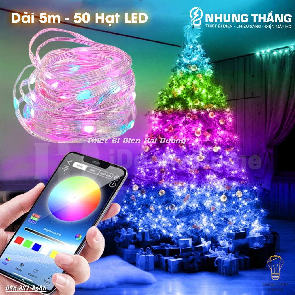 Đèn Fairy Light 16 Triệu Màu DL-291 - Điều Khiển APP Điện Thoại - Dây Led Nháy Đuổi Decor Phòng, Trang Trí Tết, Noel - Có Video