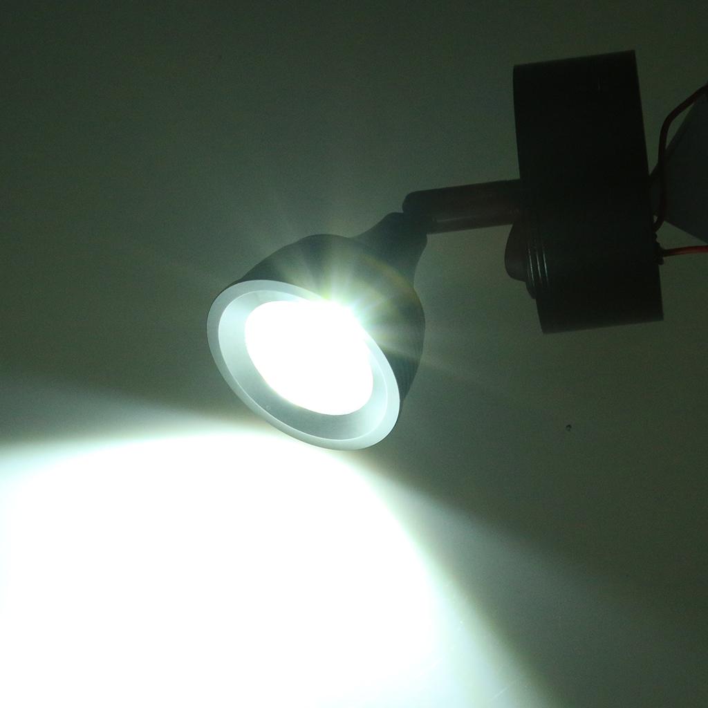 Boat 12V LED Reading Swivel Light 6000K Wall Mount for Marine Cabin RV Black