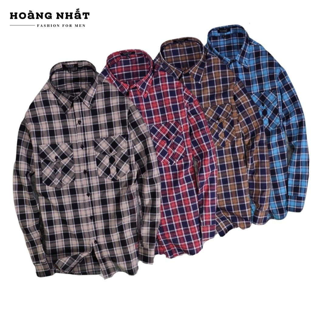 Áo sơ mi caro dài tay dành cho nam H&N - ASM024 phối màu trẻ trung có 2 túi tiện lợi chất kate xuất mịn mát