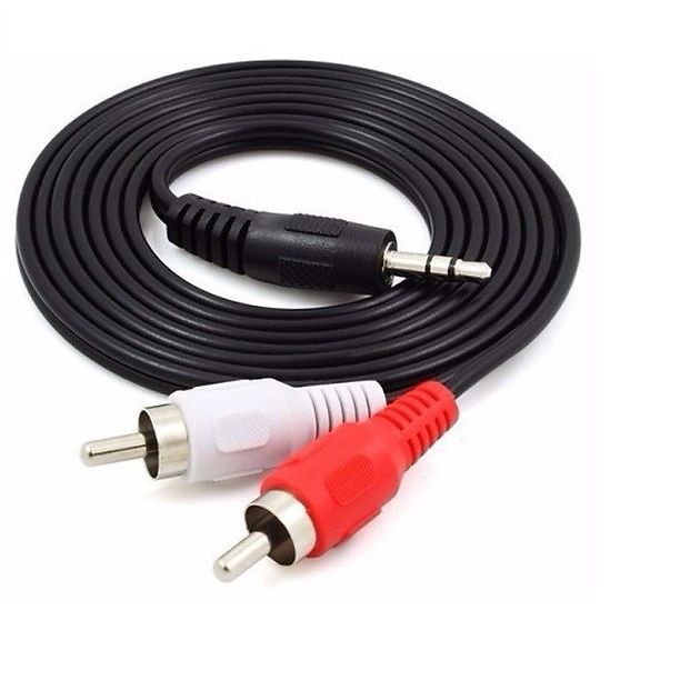 Cáp AV 3.5mm ra 2 đầu bông sen (Cáp loại 1, cáp to, 1.5m) - Hàng nhập khẩu