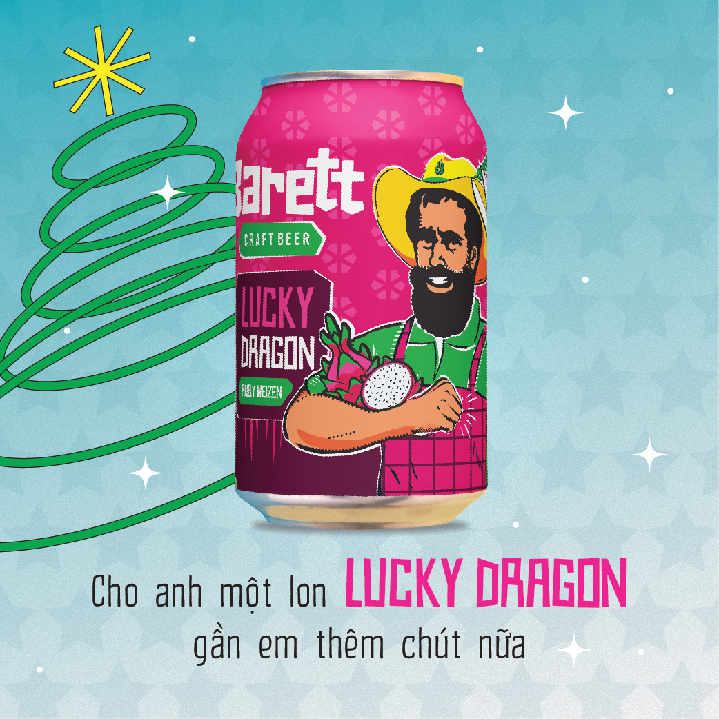 Thùng 12 lon Barett vị Lucky Dargon