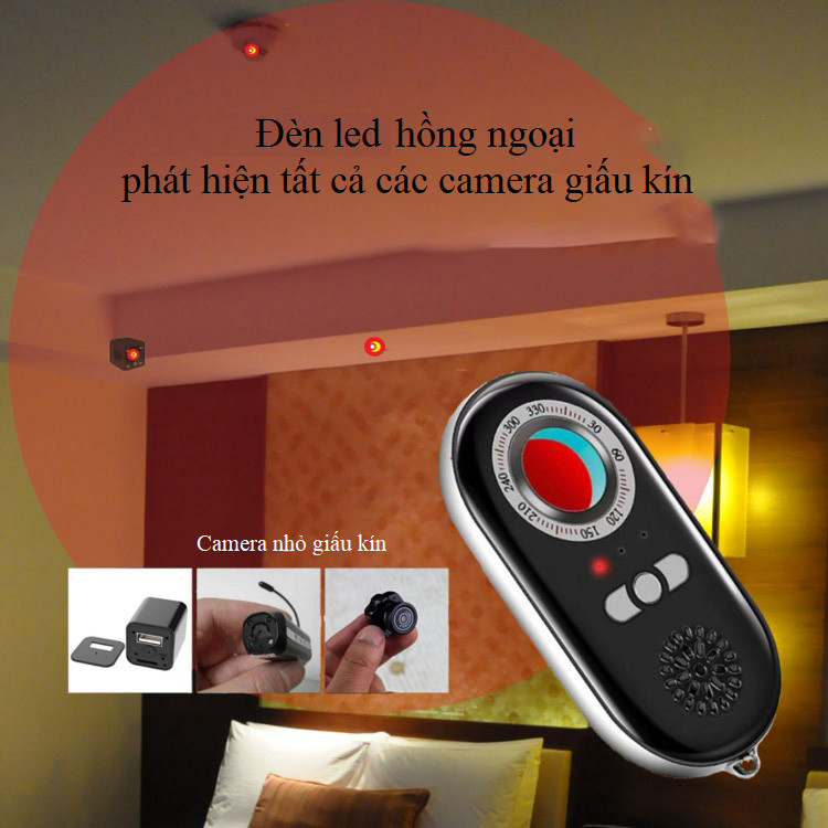 Thiết bị dò, định vị camera quay lén bỏ túi, kiêm báo động còi hú bất thường cao cấp M98 ( TẶNG KÈM 04 NÚT KẸP CAO SU ĐA NĂNG TIỆN LỢI )