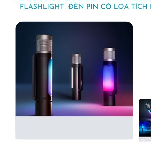 Loa bluetooth kết hợp đèn pin và sạc dự phòng đa năng 12 in 1 Thunder Music Flashlight