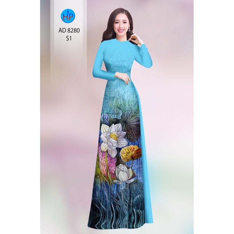 Vải áo dài họa tiết hoa sen