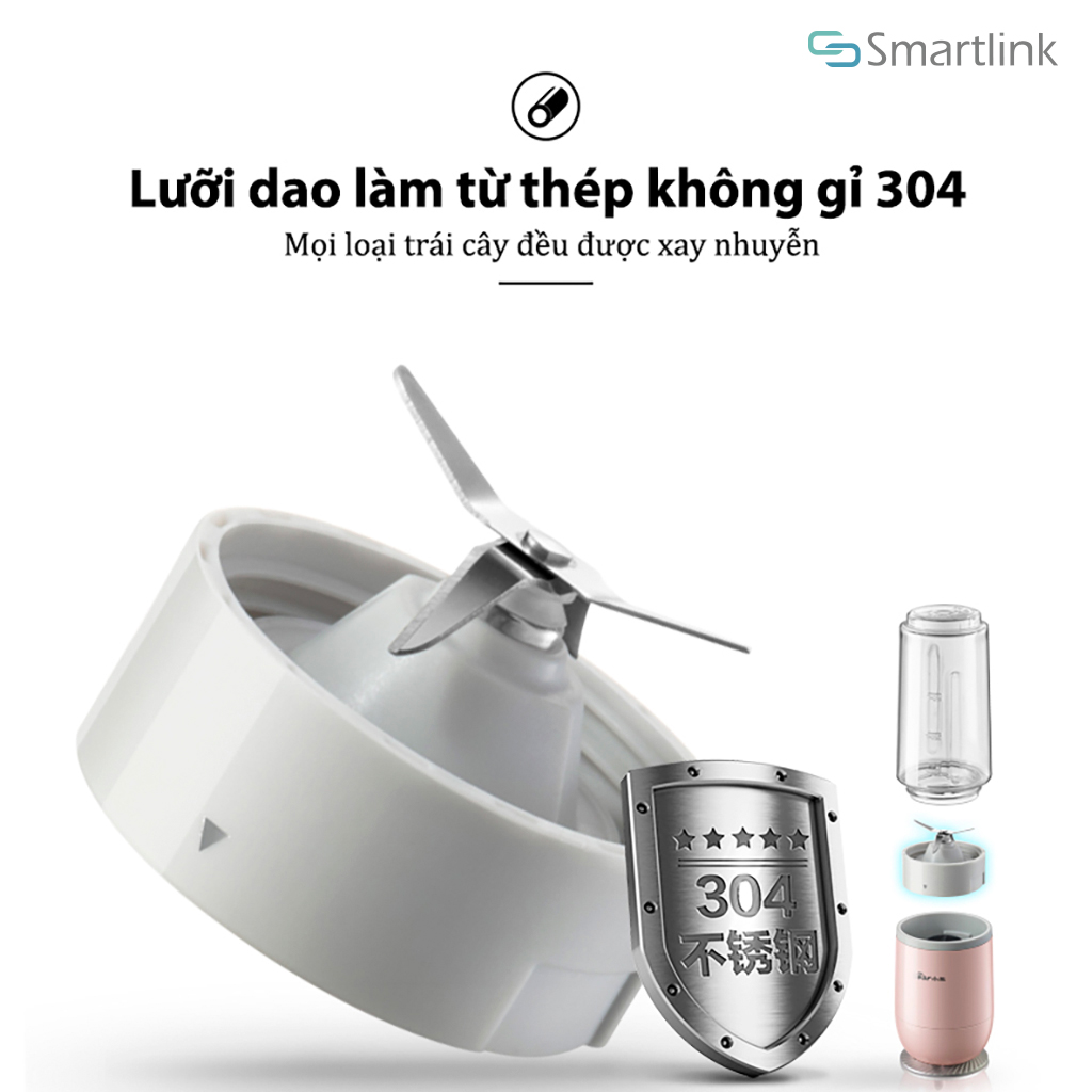 Máy Xay Sinh Tố Đa Năng Mini Bear LLJ-D04B1 350ML - Hàng chính hãng
