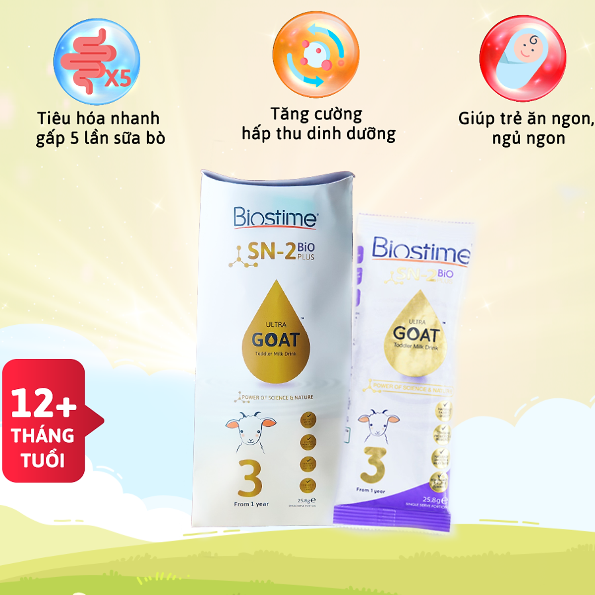 Sữa Dê Biostime Sn2 Bio Plus Ultra Goat gói 25,8g