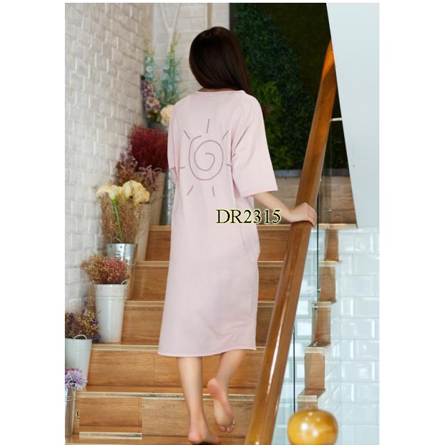 ĐẦM BẦU COTTON MẶC NHÀ TAY LỠ MORNING DR2315