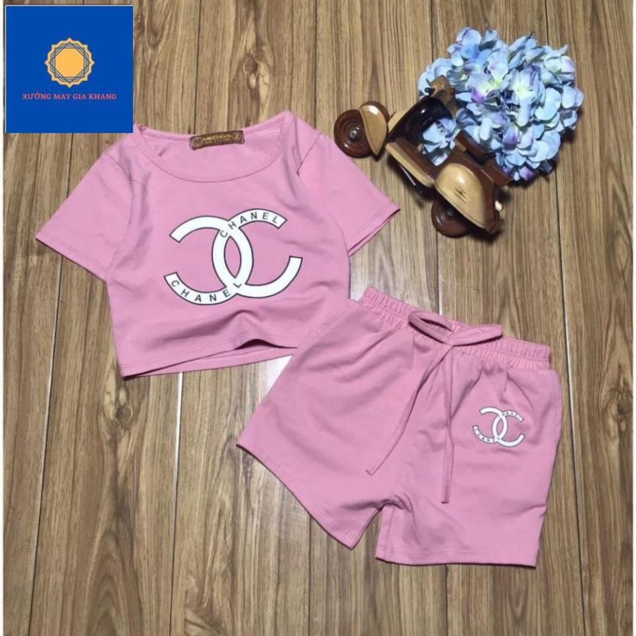 Đồ bộ quần áo thun bé gái, kiểu áo form rộng, ngắn tay, thun cotton co giãn tốt . Gia Khang