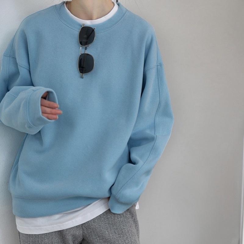 Áo sweater trơn nam nữ,chất nỉ dày dặn thiết kế form rộng