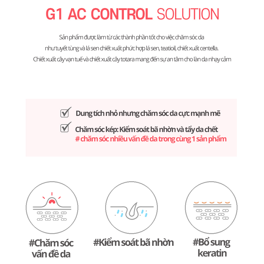 Tinh chất phục hồi da mụn GLOVU G1 AC Control Solution