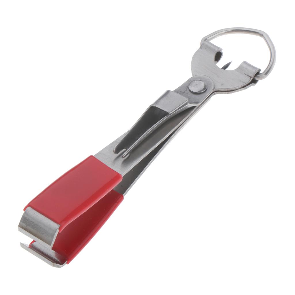 2pcs Stainless Steel 4 In 1 Quick Knot Tying Tool Fishing Clippers Red