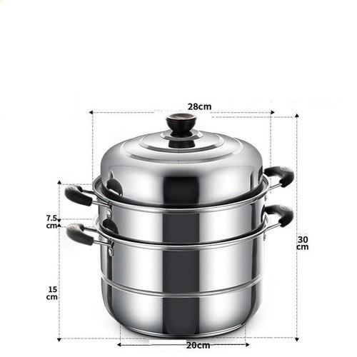 Nồi Hấp 3 Tầng Inox hàng đẹp-HH267