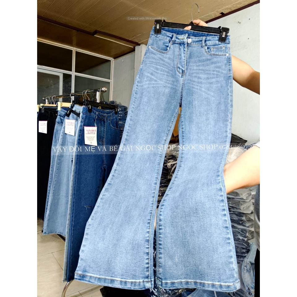 Quần jeans co giãn ống loe form dài hắck dáng ( HÌNH THẬT SHOP CHỌP