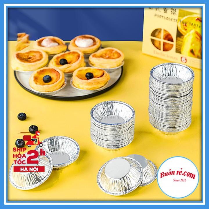 Set 100 cái Đế Bạc Làm Bánh Tart Trứng, Khuôn Làm Bánh, Khay Giấy Bạc Nướng Bánh Tiện Dụng