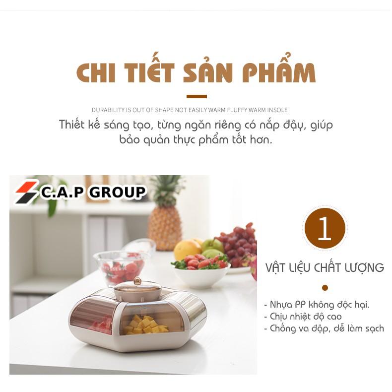 Khay đựng mứt tết bánh kẹo đồ ăn 6 cánh hoa sen tự bung thông minh, sang chảnh - Hộp đựng mứt tết 2021