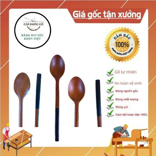 Thìa gỗ cán màu dài ăn cơm cao cấp hàng xuất Hàn - Đồ Dùng Nhà Bếp
