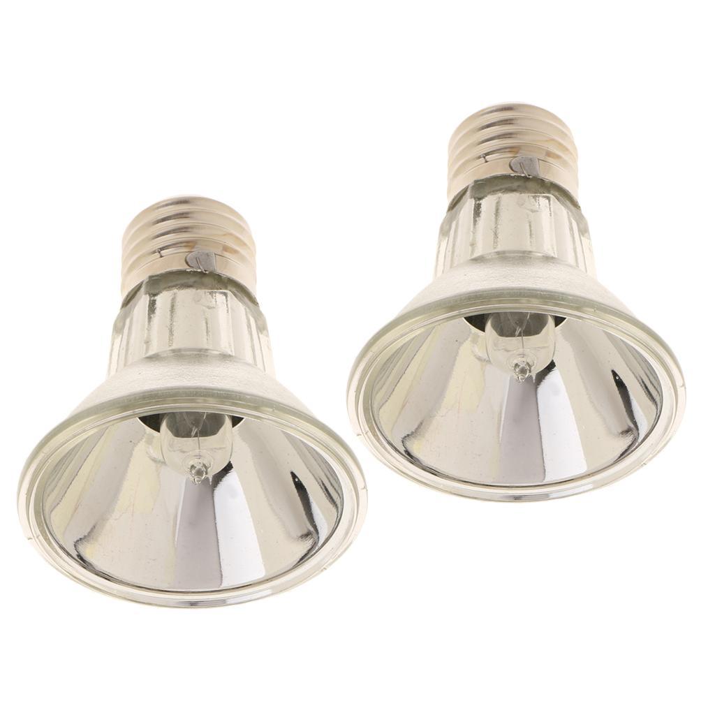 2pcs Reptile Tortoise Amphibian UVA UVB Heat Light Infrared Baking Spot Lamp