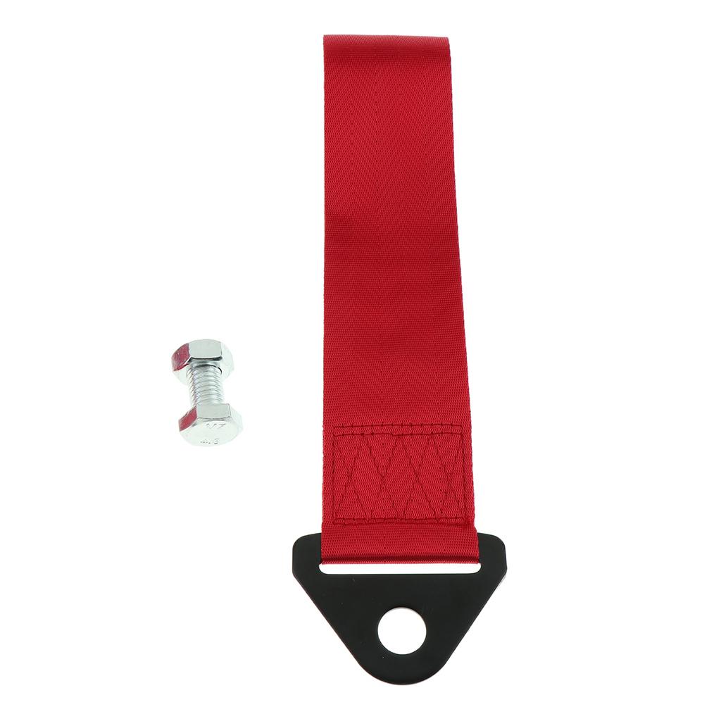 Universal Car 2 Ton Tow Hauling Towing Strap Rope Loop With Hook, Red