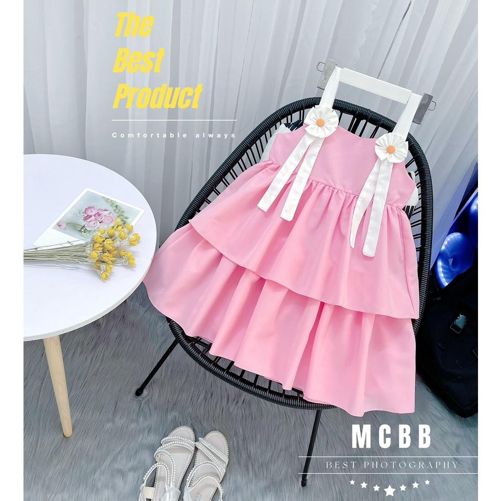 Váy babydoll hai tầng tay bồng vải đũi gân  Dmuse