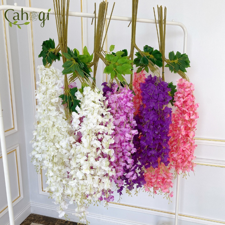 Cành Tử Đằng Giả Nhiều Hoa Dài 110 Cm, 3 nhánh - Dây Leo Hoa Giả