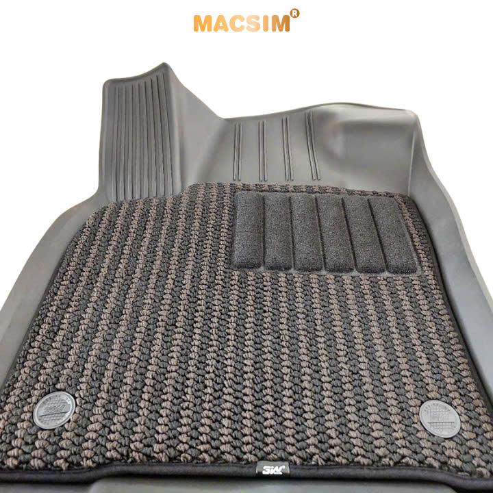 Thảm lót sàn 2 lớp 2 hàng ghế  xe ô tô TOYOTA PRADO 2010+ Nhãn hiệu Macsim 3W chất liệu nhựa TPE đúc khuôn cao cấp - màu đen