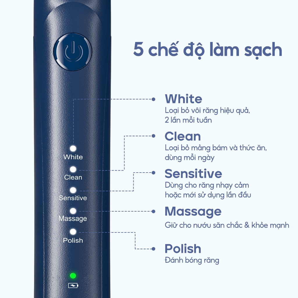 Bàn chải điện Sonic Seago SG-540 - Bảo hành 12 tháng