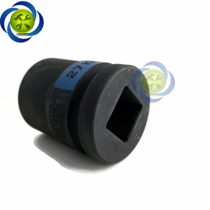Tuýp 27mm 3/4 Kingtony 653027M loại ngắn 12 cạnh màu đen