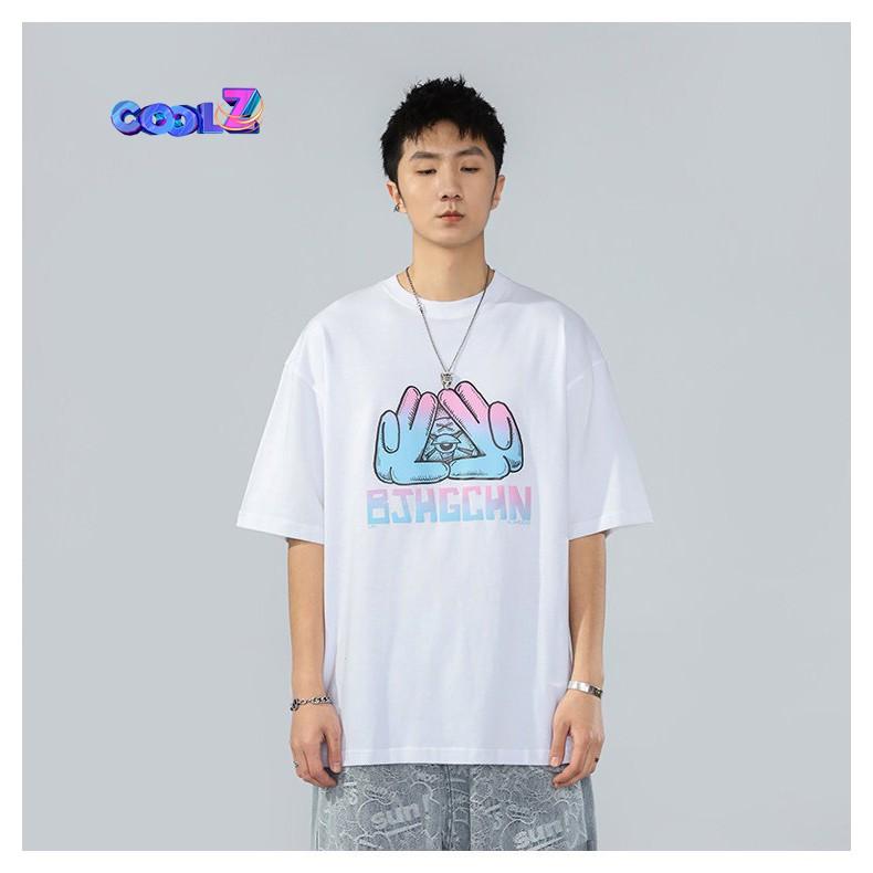 Áo thun tay lỡ.Hình Bàn Tay&Mắt. CoolZ phông Unisex nam nữ Cotton oversize form rộng phong cách đường phố Hiphop CZ095