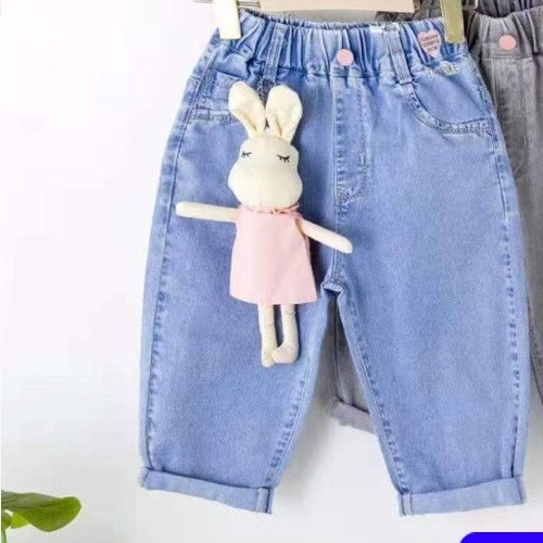 Quần jeans ngố in chữ bé gá 6-12 tuổi