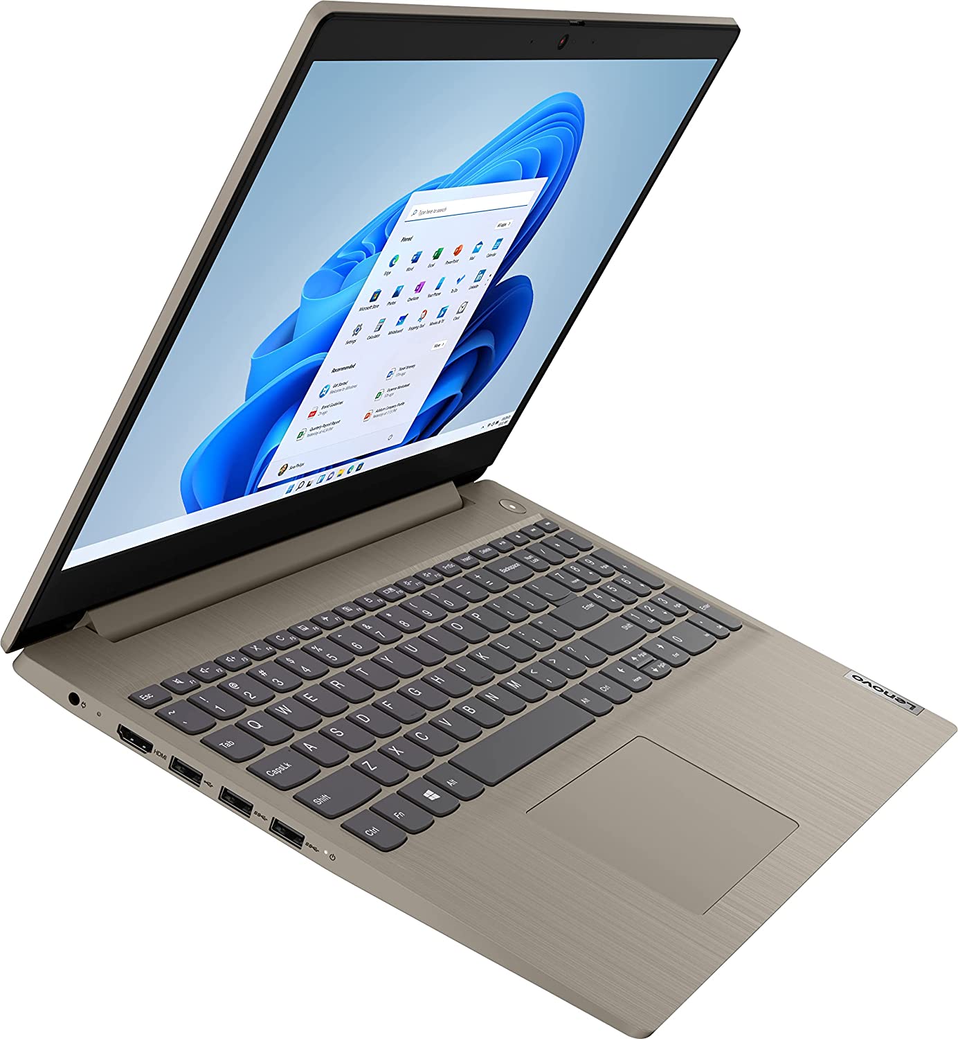 Máy Tính Xách Tay Laptop Lenovo IdeaPad 3 (81X800EMUS) (Core i3-1115G4, Ram 4Gb, SSD 128GB, Intel UHD graphics, 15.6 inchFHD, Win10s Almond) - Hàng Chính Hãng