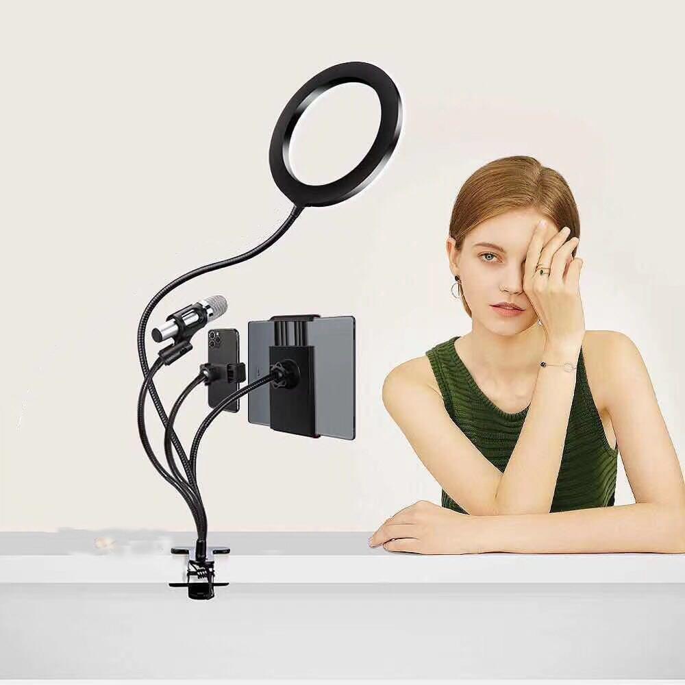 Giá Đặc Biệt Mới Làm Đẹp Lấp Đầy Ánh Sáng 16 Cm Máy Tính Để Bàn 6 Inch Trực Tiếp Hiện Vật Micro Đa Chức Năng Phát Sóng Trực Tiếp Giá Đỡ Lấp Đầy Ánh Sáng