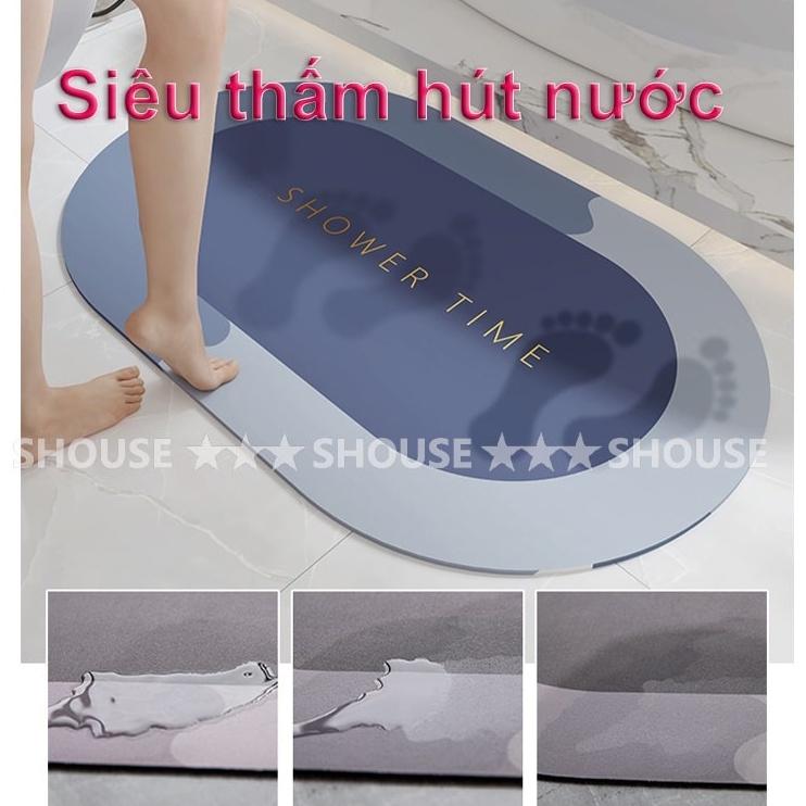 Thảm Chùi Chân lau chân Silicon phòng tắm trải sàn siêu thấm hút nước chống trượt cao cấp đế cao su chất siêu dày 2022