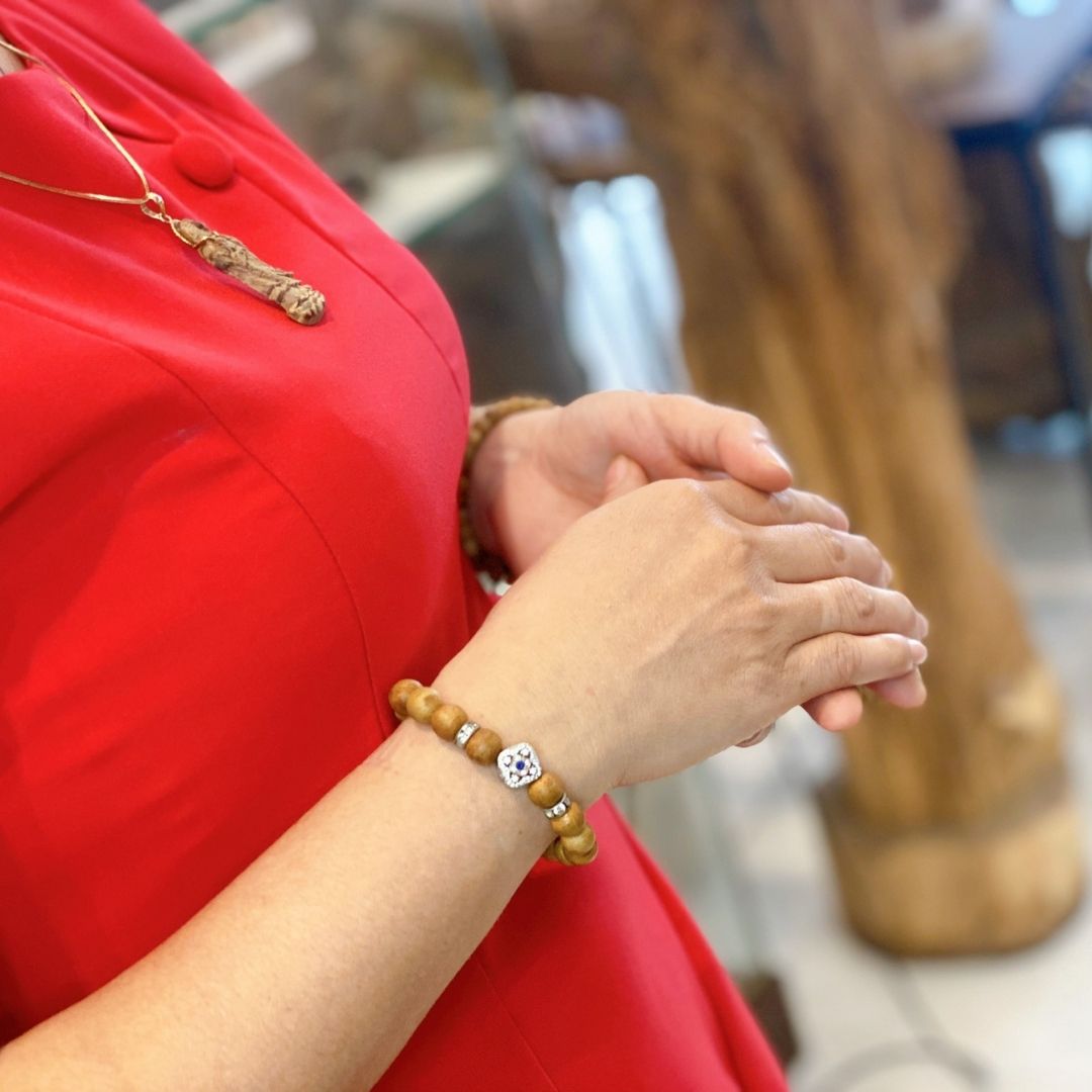 Vòng Trầm Hương Mix Charm Bạc PHÚC LINH