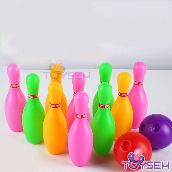 Đồ chơi ném bowling 10 chai và 2 bóng vui nhộn - Quà tặng sinh nhật cho bé