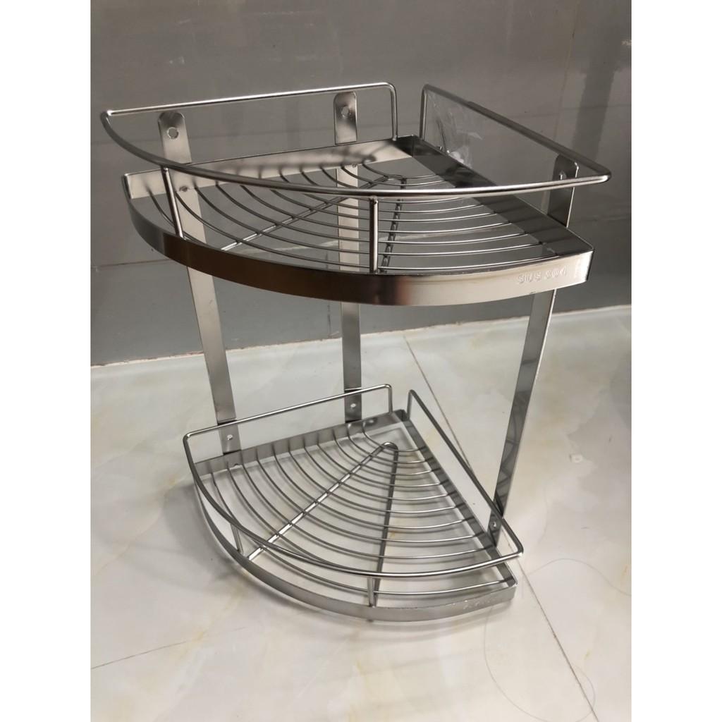 KỆ GÓC INOX 304 2TẦNG/ KỆ đa năng nhà tắm 2 tầng inox 304 cao cấp không han gỉ sét