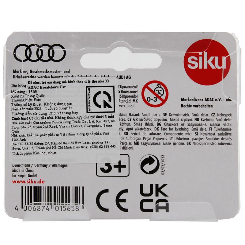 Đồ Chơi Mô Hình Xe ADAC Breakdown Car - Siku 1565 - Màu Vàng