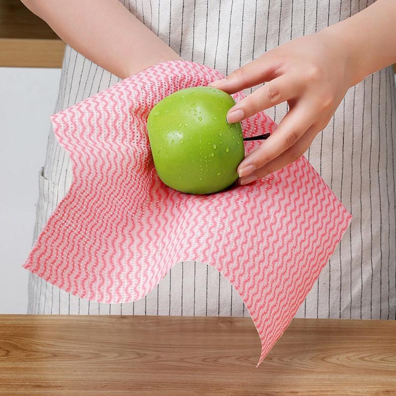 Cuộn Khăn Lau Đa Năng Nhà Bếp, Đồ Dùng, 50 Khăn Giấy Có Thể Giặt Sạch Để Tái Sử Dụng