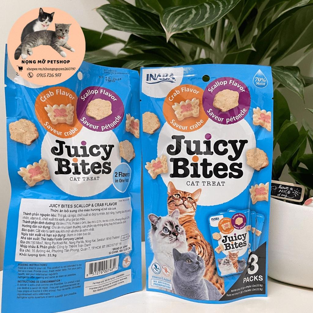Bánh thưởng mềm Juicy Bites cho mèo nhiều hương vị hấp dẫn 2 vị trong 1 gói 11g