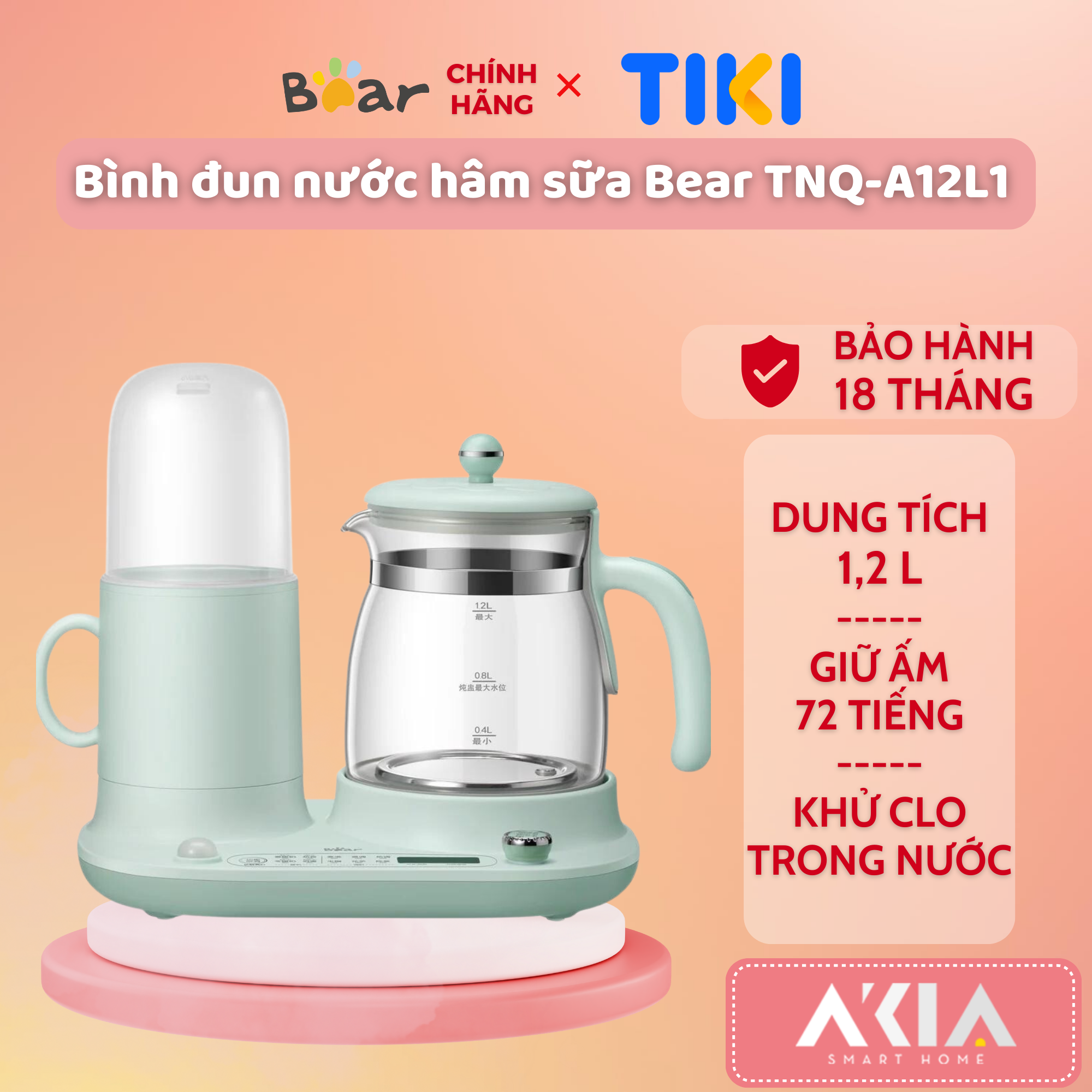 Máy nấu nước đa năng và giữ ấm Bear TNQ-A12L1 - Hàng chính hãng