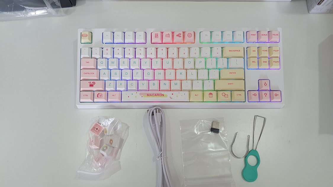 Bàn phím Keycool kc87 3 modes hotswap macaron - Hàng chính hãng