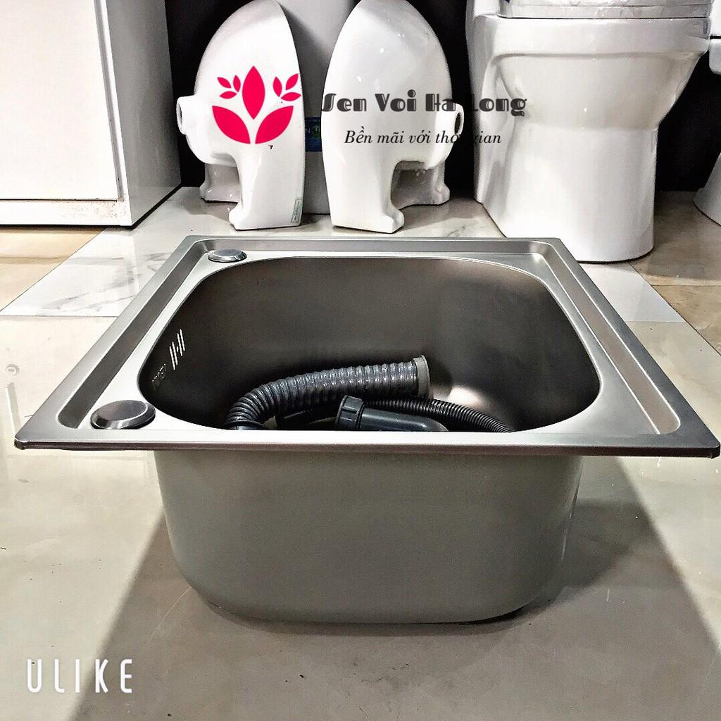 {HÀNG CHUẨN} Chậu rửa bát 1 hố INOX và Xả chậu - Bảo hành 12 tháng