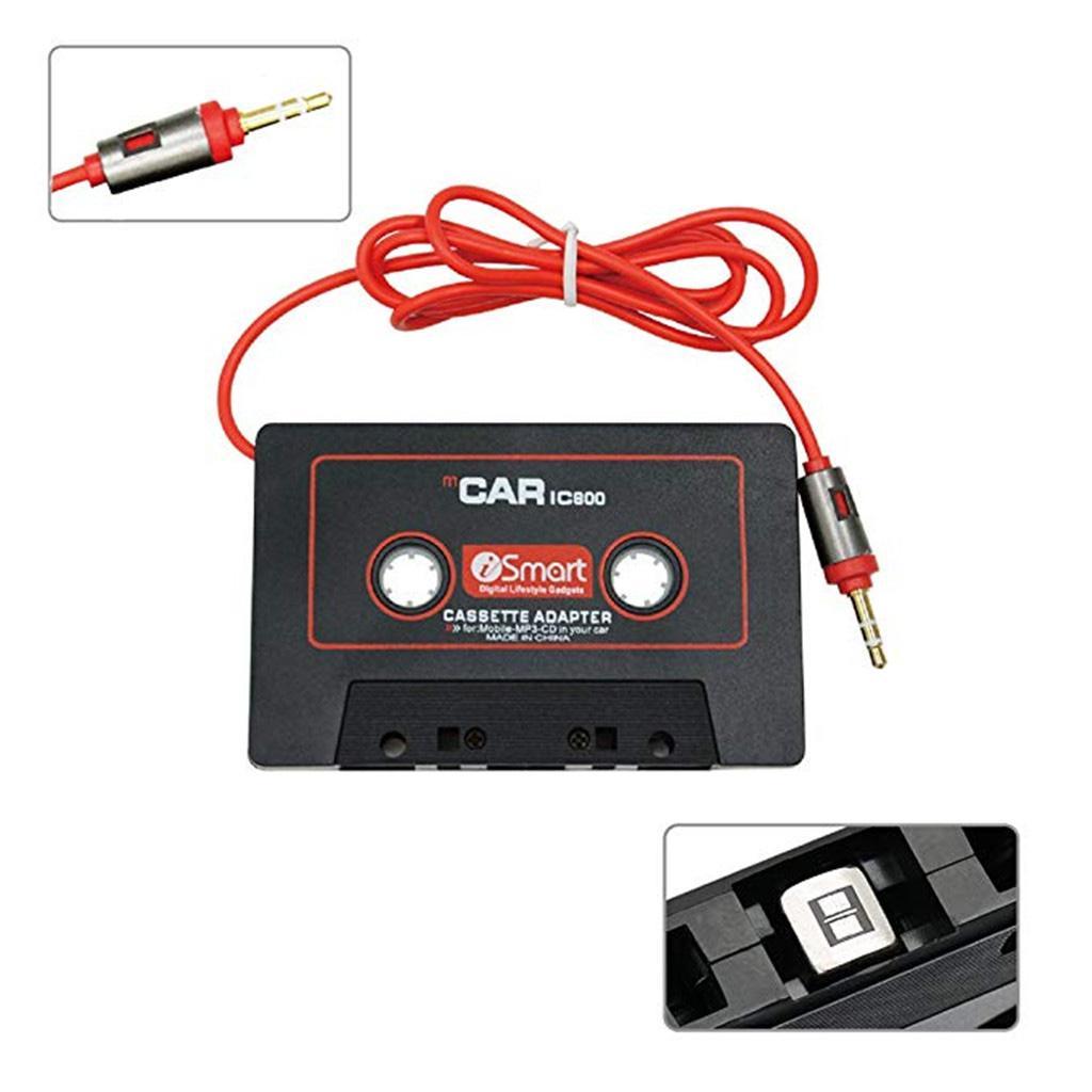2x 3.5mm Jack Stereo to Car AUX Audio Cassette Tape Adapter Converter Black