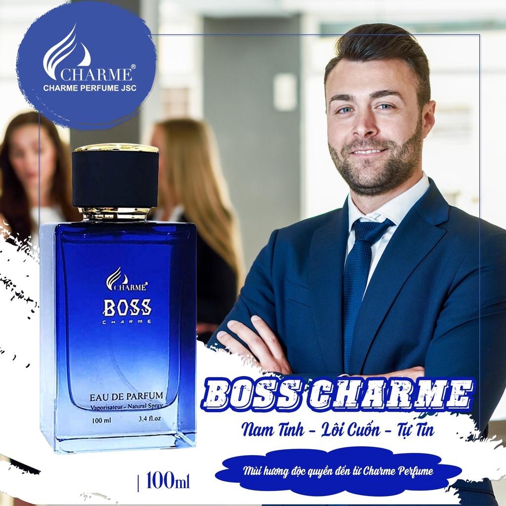 Nước hoa nam cao cấp, Charme Boss, nước hoa phương đông, hương thơm mạnh mẽ, lưu hương lâu, dành cho nam, 100ml