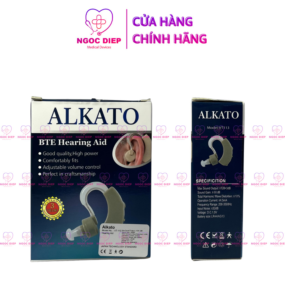 Máy trợ thính gài tai ALKATO VT-113 - Tai trợ thính cho người bệnh - Hàng chính hãng